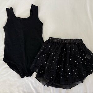 Girls Black Leotard & Sparkle Tutu Set